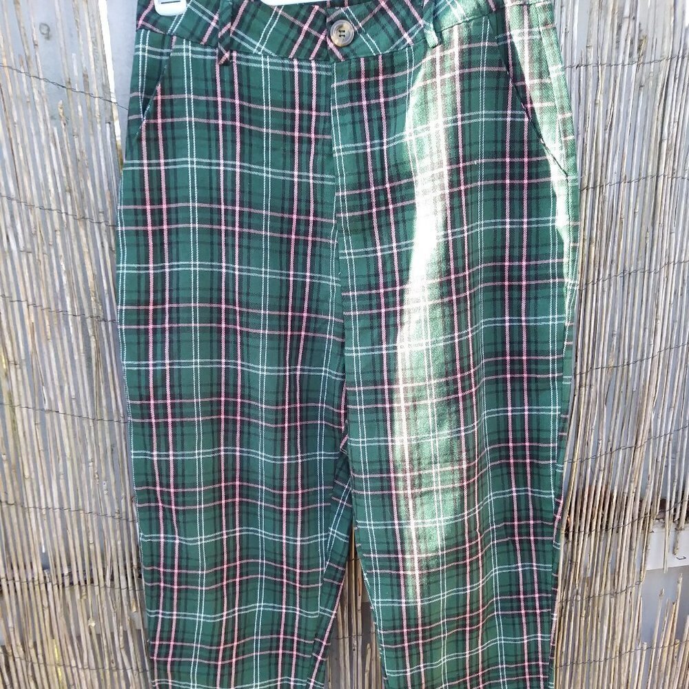 Romwe Tartan High Waist Women's Pants Trousers - M / 6